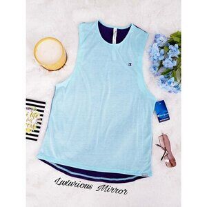 Champion Women's Tank Top Logo Shirt Blue Sleeveless Lightweight Bundle Sz M NEW
